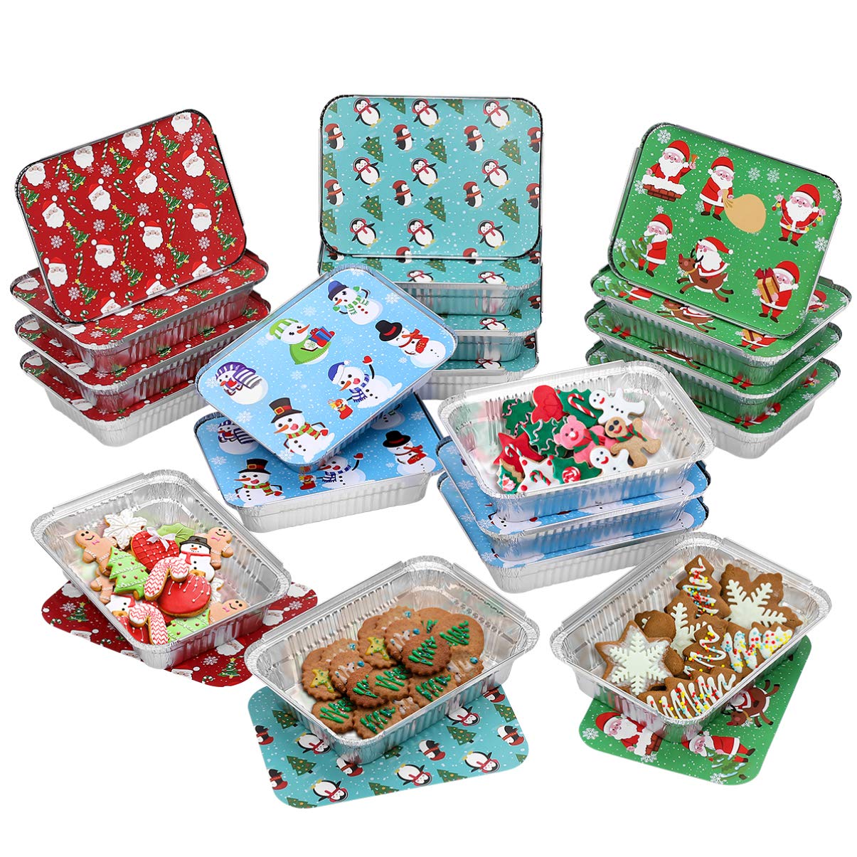 Amazon.com: Yardwe 20PCS Christmas Cookie Tins with Lid, Foil